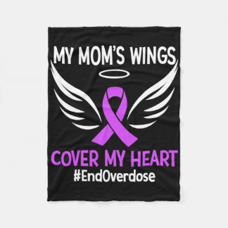 End Overdose My Mom's Wings Cover My Heart Lila  Fleecedecke