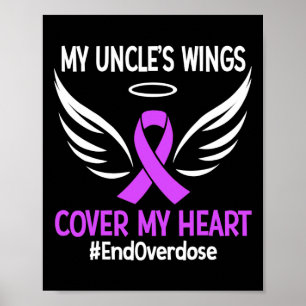 End Overdose My Uncle's Wings Cover My Heart Purpu Poster