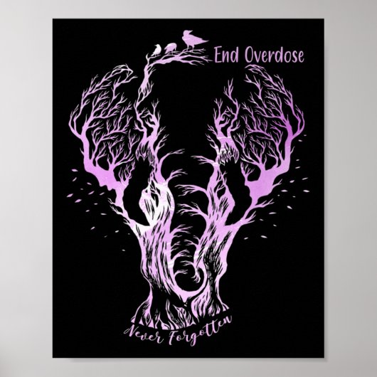 End Overdose Never Forget Line Art Sketch Ornate E Poster (Vorne)