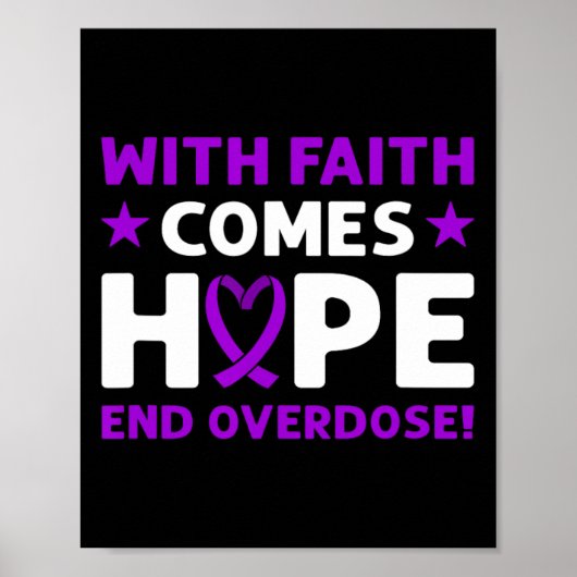 End Overdose! Purple Ribbon. Overdose Awareness  Poster (Vorne)