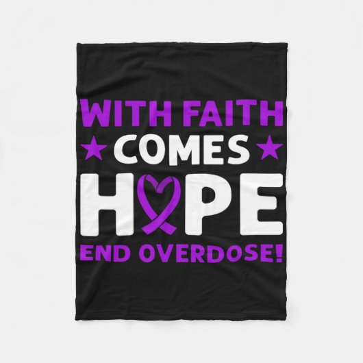 End Overdose! Violettes Band. Überdosierungsbewuss Fleecedecke (Vorderseite)