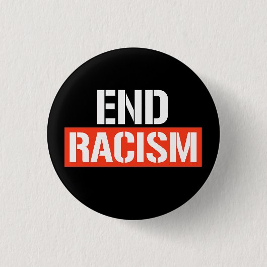 End Racism Classic Round Sticker Button (Vorderseite)