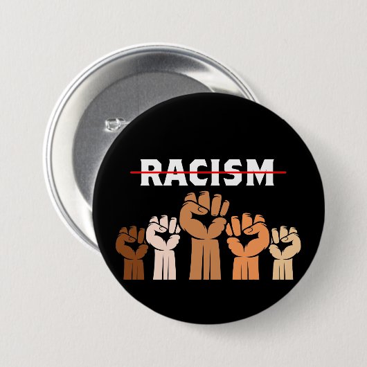 End Racism Multi Shade Fists Button (Vorne & Hinten)