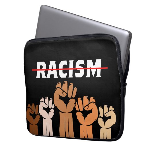 End Racism Multi Shade Fists Electronics Bag Laptopschutzhülle (Vorderseite Links)