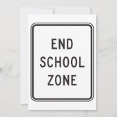 End School Zone Road Sign Einladung (Vorderseite)