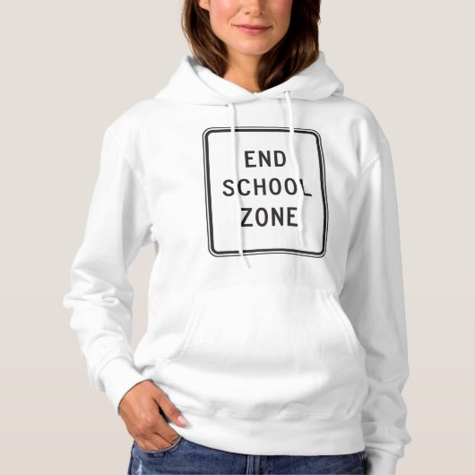 End School Zone Road Sign Hoodie (Vorderseite)