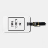 End School Zone Traffic Sign Gepäckanhänger (Vorderseite horizontal)