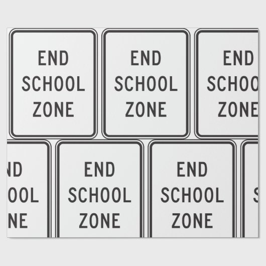 End School Zone Traffic Sign Geschenkpapier (Flach)