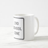 End School Zone Traffic Sign Kaffeetasse (VorderseiteRechts)