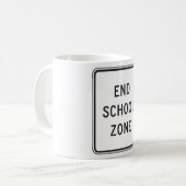 End School Zone Traffic Sign Kaffeetasse (Vorderseite Links)