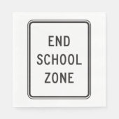End School Zone Traffic Sign Serviette (Vorderseite)