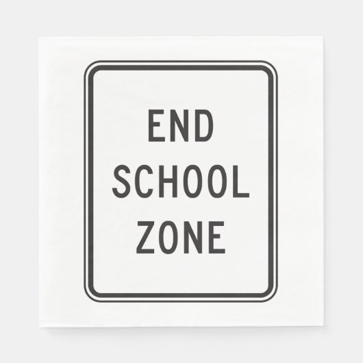 End School Zone Traffic Sign Serviette (Vorderseite)