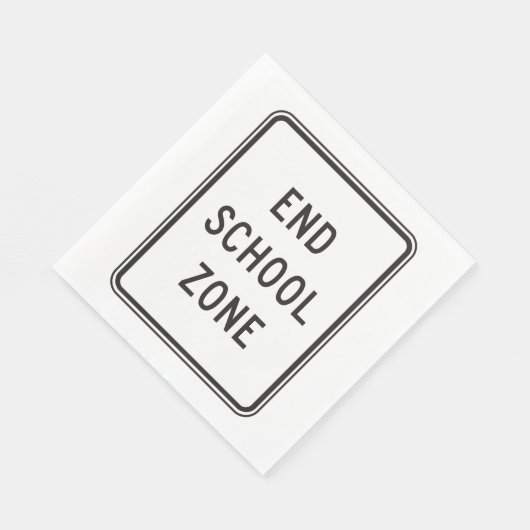 End School Zone Traffic Sign Serviette (Ecke)