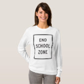 End School Zone Traffic Sign T-Shirt (Vorne ganz)