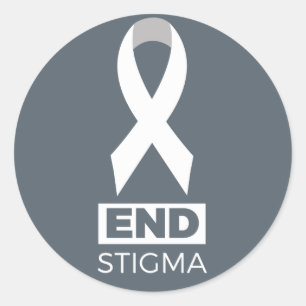 End Stigma for Lungenkrebs Runder Aufkleber