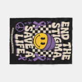 End The Stigma Save A Life Groovy Overdose Awarene Fleecedecke (Vorderseite (Horizontal))