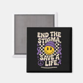 End The Stigma Save A Life Groovy Overdose Awarene Magnet (Vorderseite/Rückseite)