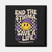 End The Stigma Save A Life Groovy Overdose Awarene Magnet (Vorne)