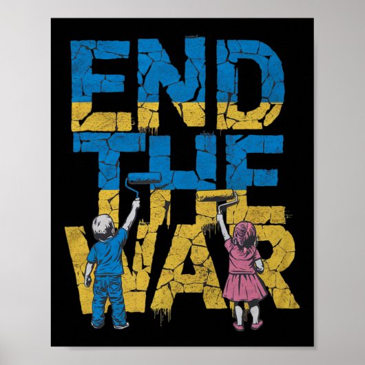 End The War Graffiti Children Support Zelensky Ukr Poster (Vorne)