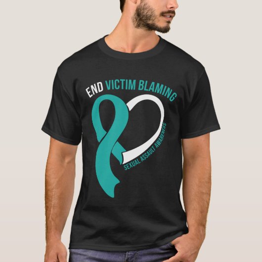 End Victim Blaming Ribbon Hörgeschenke Bewusstsein T-Shirt (Vorderseite)