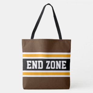 END ZONE 70er Sport Braun Orange Schwarze Streifen Tasche
