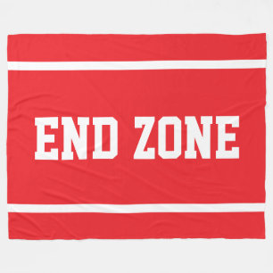 END ZONE Fette helle rote sportliche weiße Textstr Fleecedecke