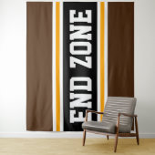 END ZONE Fun Athletic Brown Black Yellow Stripes Wandteppich (Beispiel)
