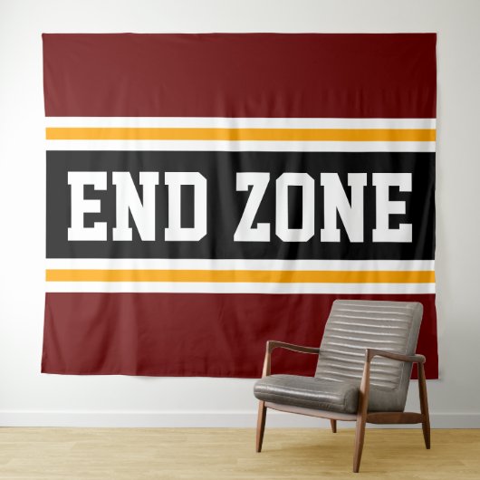 END ZONE Fun Fett Schwarz-weiße, rote Streifen Wandteppich (Beispiel (Horizontal))