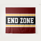 END ZONE Fun Fett Schwarz-weiße, rote Streifen Wandteppich (Vorderseite (Horizontal))