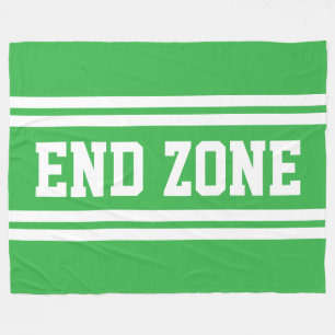 END ZONE Helle grüne, fette, weiße Rennstreifen Fleecedecke