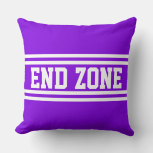 END ZONE Hellviolette sportliche weiße Rennstreife Kissen