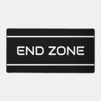 END ZONE Modern White Text Stripes On Bold Black Schreibtischunterlage