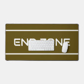 END ZONE Modern White Text Stripes On Bold  Brown Schreibtischunterlage (Tastatur & Maus)