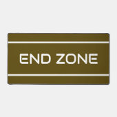 END ZONE Modern White Text Stripes On Bold  Brown Schreibtischunterlage (Vorderseite)