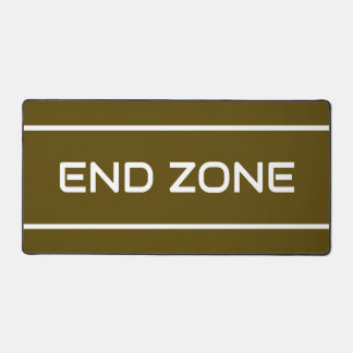 END ZONE Modern White Text Stripes On Bold Brown Schreibtischunterlage