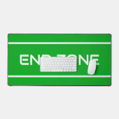 END ZONE Modern White Text Stripes On Bright Green Schreibtischunterlage (Tastatur & Maus)