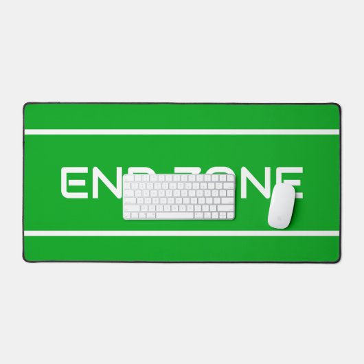 END ZONE Modern White Text Stripes On Bright Green Schreibtischunterlage (Tastatur & Maus)