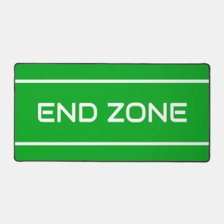 END ZONE Modern White Text Stripes On Bright Green Schreibtischunterlage