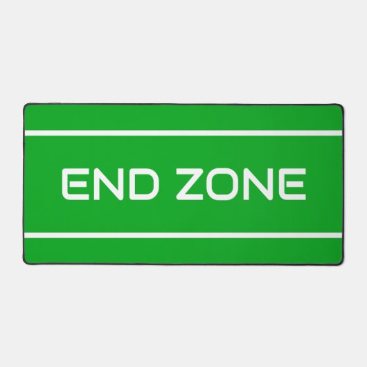 END ZONE Modern White Text Stripes On Bright Green Schreibtischunterlage (Vorderseite)