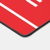 END ZONE Modern White Text Stripes On Bright Red Schreibtischunterlage (Ecke)