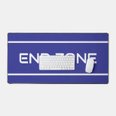 END ZONE Modern White Text Stripes On Deep Blue Schreibtischunterlage (Tastatur & Maus)