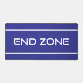 END ZONE Modern White Text Stripes On Deep Blue Schreibtischunterlage (Vorderseite)