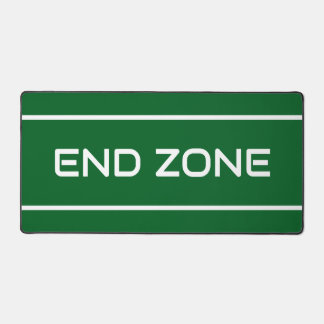 END ZONE Modern White Text Stripes On Deep Green Schreibtischunterlage