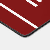 END ZONE Modern White Text Stripes On Deep Red Schreibtischunterlage (Ecke)