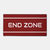END ZONE Modern White Text Stripes On Deep Red Schreibtischunterlage (Vorderseite)