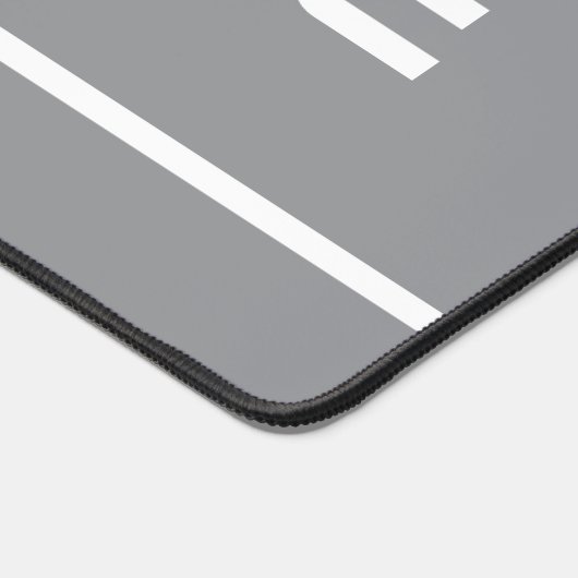 END ZONE Modern White Text Stripes On Medium Gray Schreibtischunterlage (Ecke)