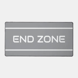 END ZONE Modern White Text Stripes On Medium Gray Schreibtischunterlage