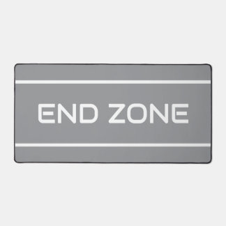 END ZONE Modern White Text Stripes On Medium Gray Schreibtischunterlage
