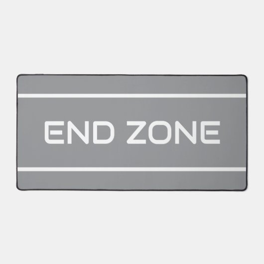 END ZONE Modern White Text Stripes On Medium Gray Schreibtischunterlage (Vorderseite)