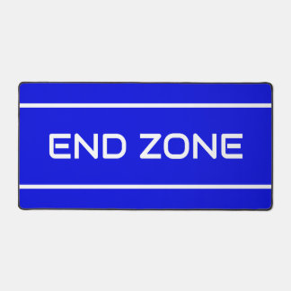 END ZONE Modern White Text Stripes On Royal Blue Schreibtischunterlage